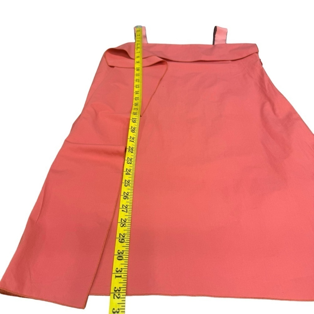 BOTTEGA VENETA Square Neck Dress Mini Size 40/S Orange Sleeveless Ruffled Italy - Picture 15 of 16